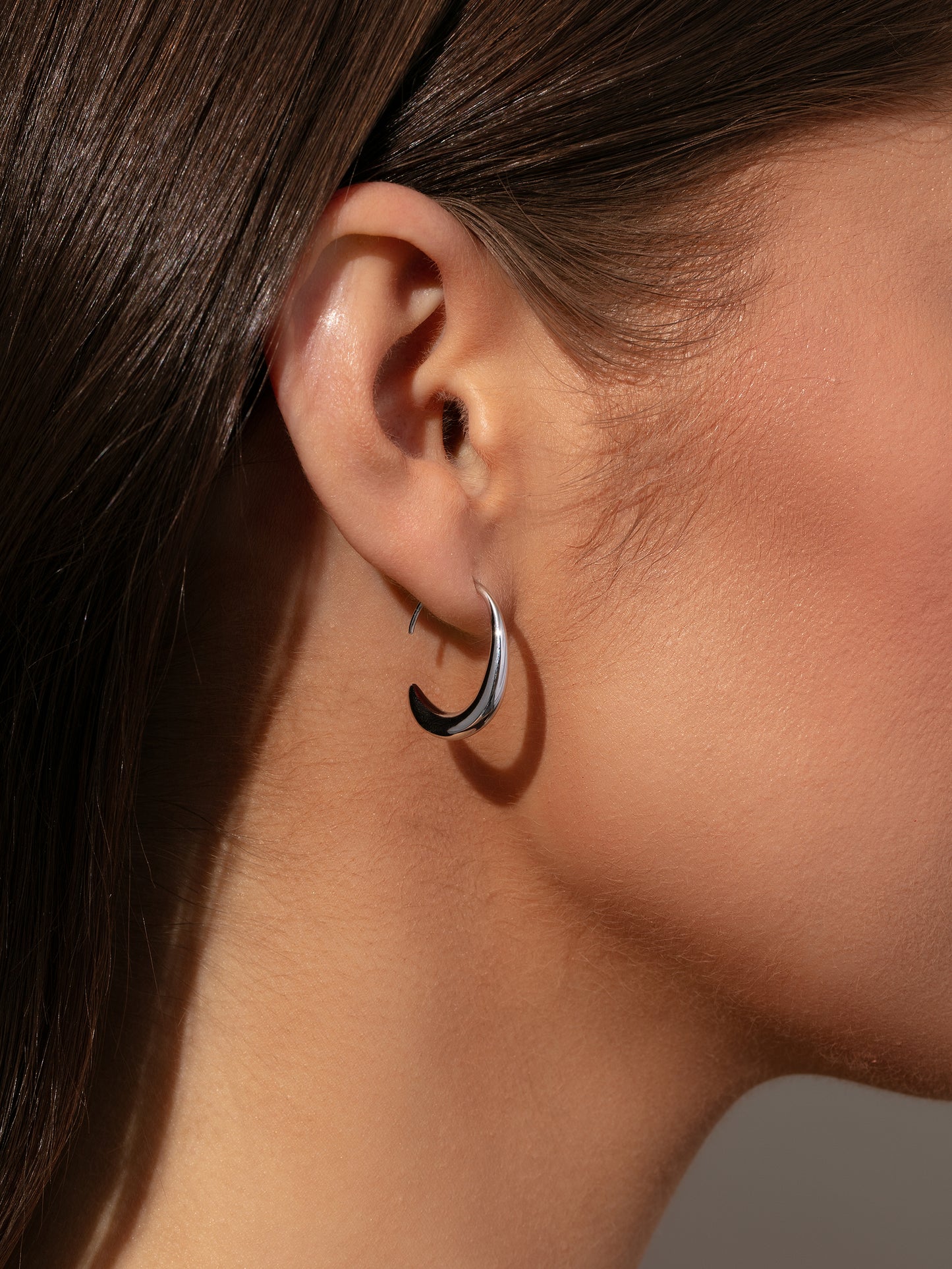 Dewdrop Hoop Earrings | Silver | Model Image | Uncommon James