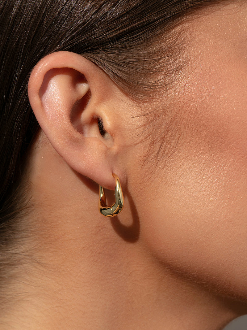 Organic Squiggle Huggie Earrings in Gold Uncommon James
