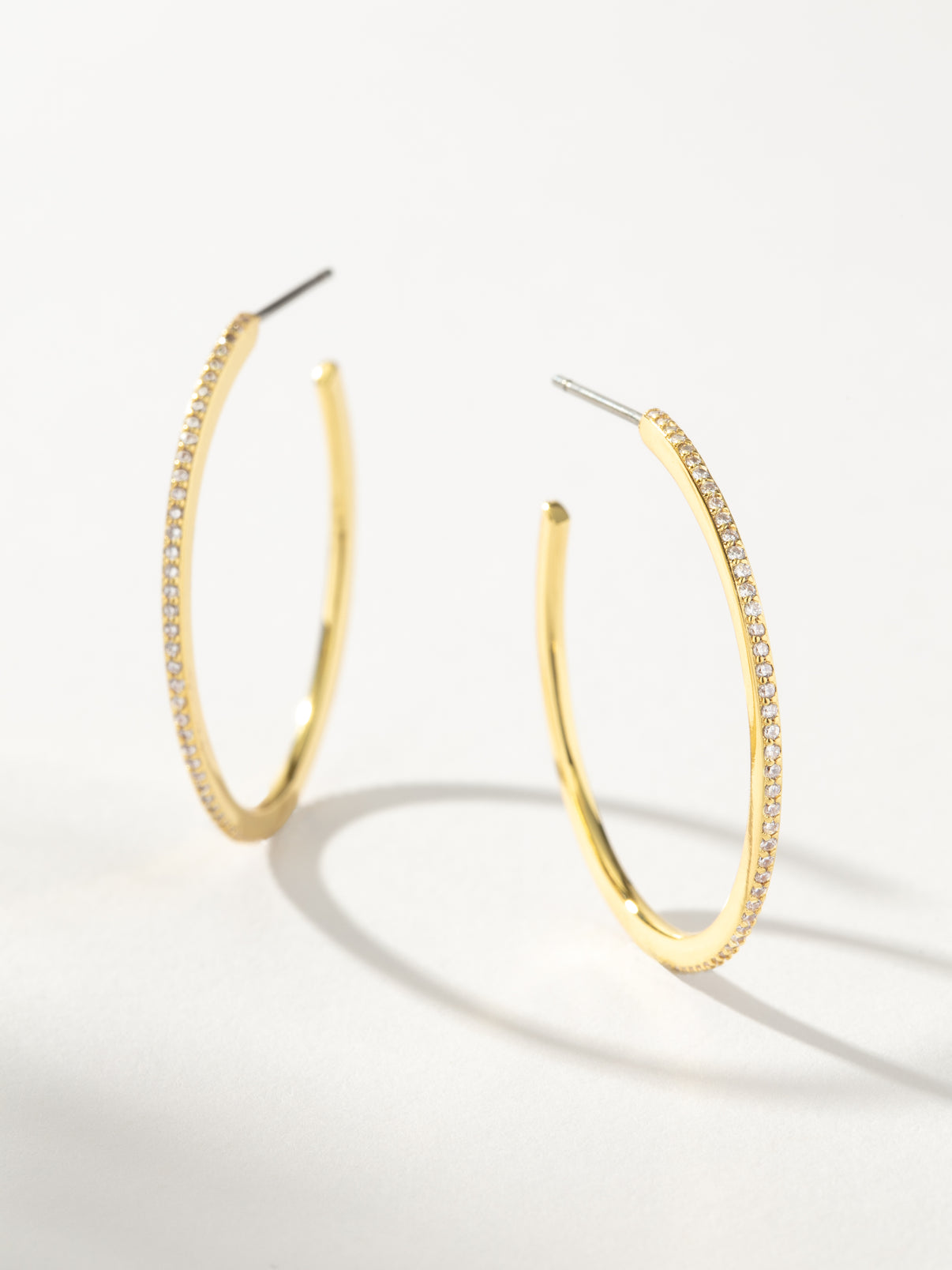 Small Icon Crystal Paved Hoop Earrings main image 1