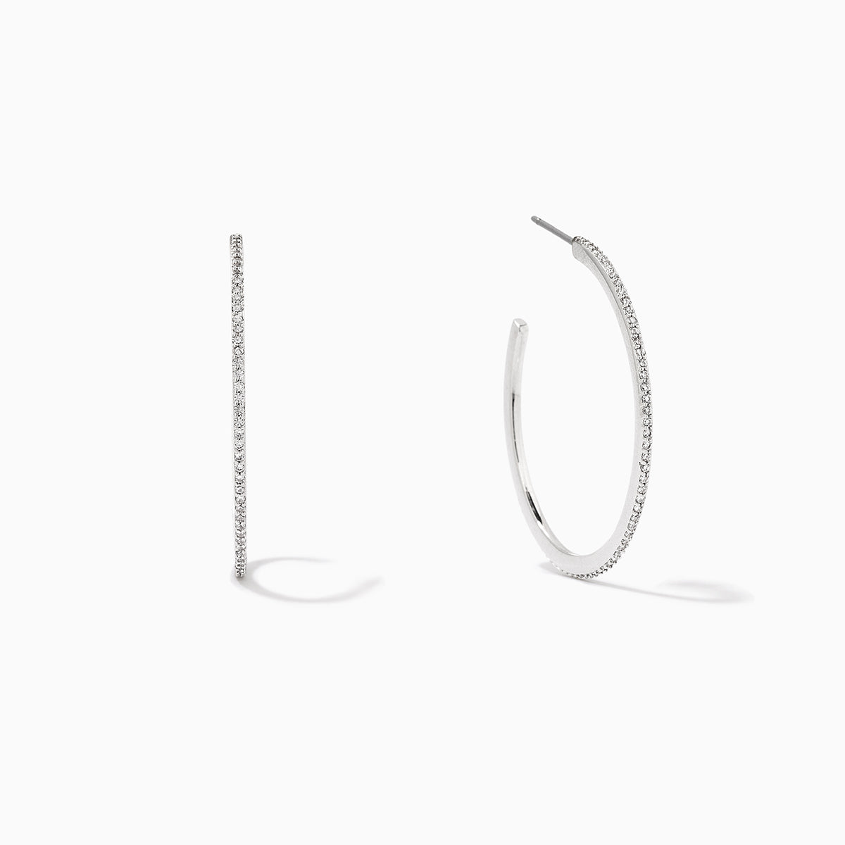 Pavé Hoop Earrings | Silver | Product Image | Uncommon James