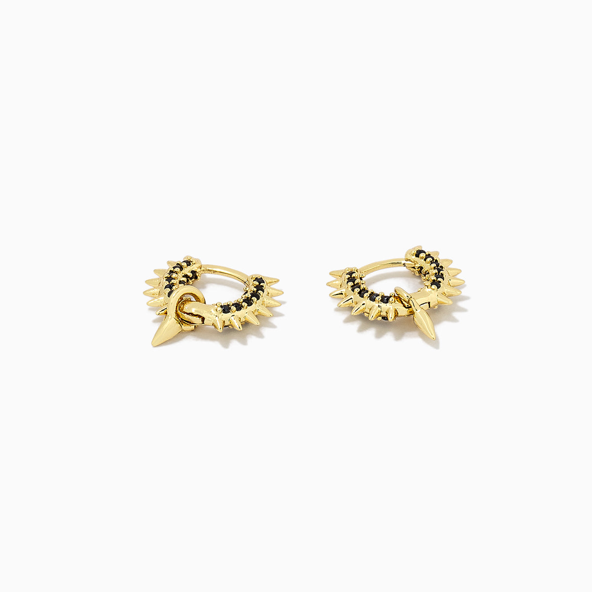 Gold Spike Hoop Earrings