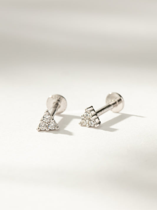Triangle Diamond Flat Back Earring | Sterling Silver Pair | Product Image | Uncommon James