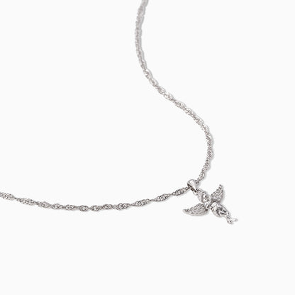 ["Angel on Earth Pendant Necklace ", " Silver ", " Product Detail Image ", " Uncommon James"]