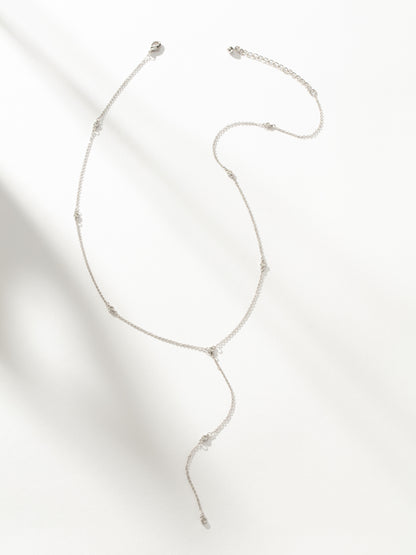 ["Icy Lariat Necklace ", " Silver ", " Product Image ", " Uncommon James"]