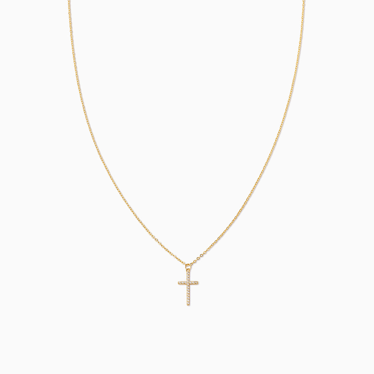 Pavé Cross Necklace | Gold | Product Image | Uncommon James