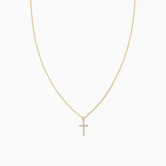 Pavé Cross Necklace | Gold | Product Image | Uncommon James