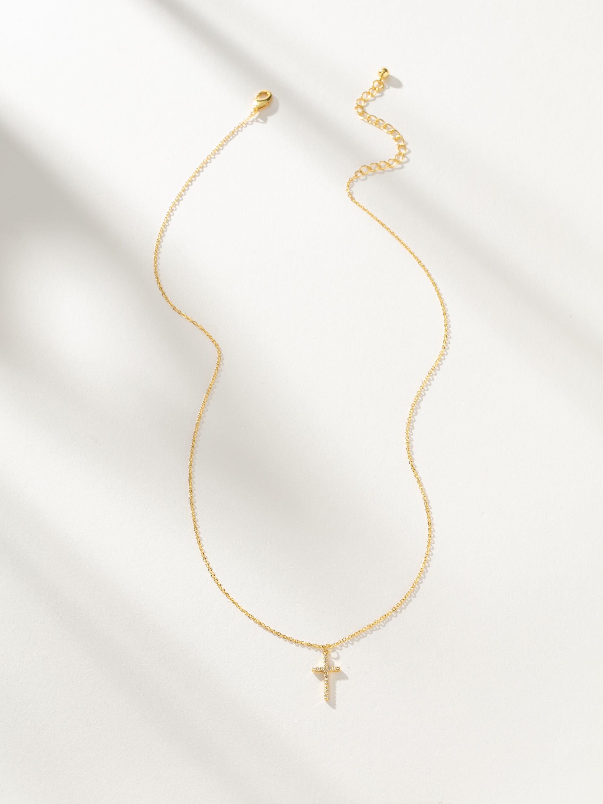 Pavé Cross Necklace | Gold | Product Image | Uncommon James