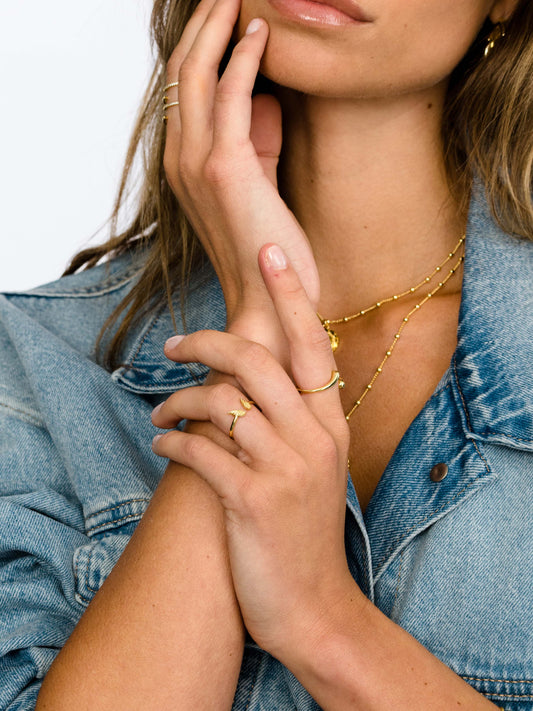 Angel Wings Ring | Gold | Model Image | Uncommon James