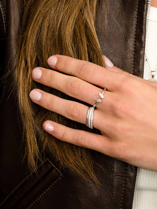 Angel Wings Ring | Silver | Model Image | Uncommon James