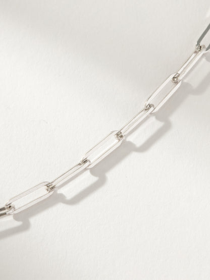 ["Basic Paperclip Chain Bracelet ", " Sterling Silver ", " Product Detail Image ", " Uncommon James"]