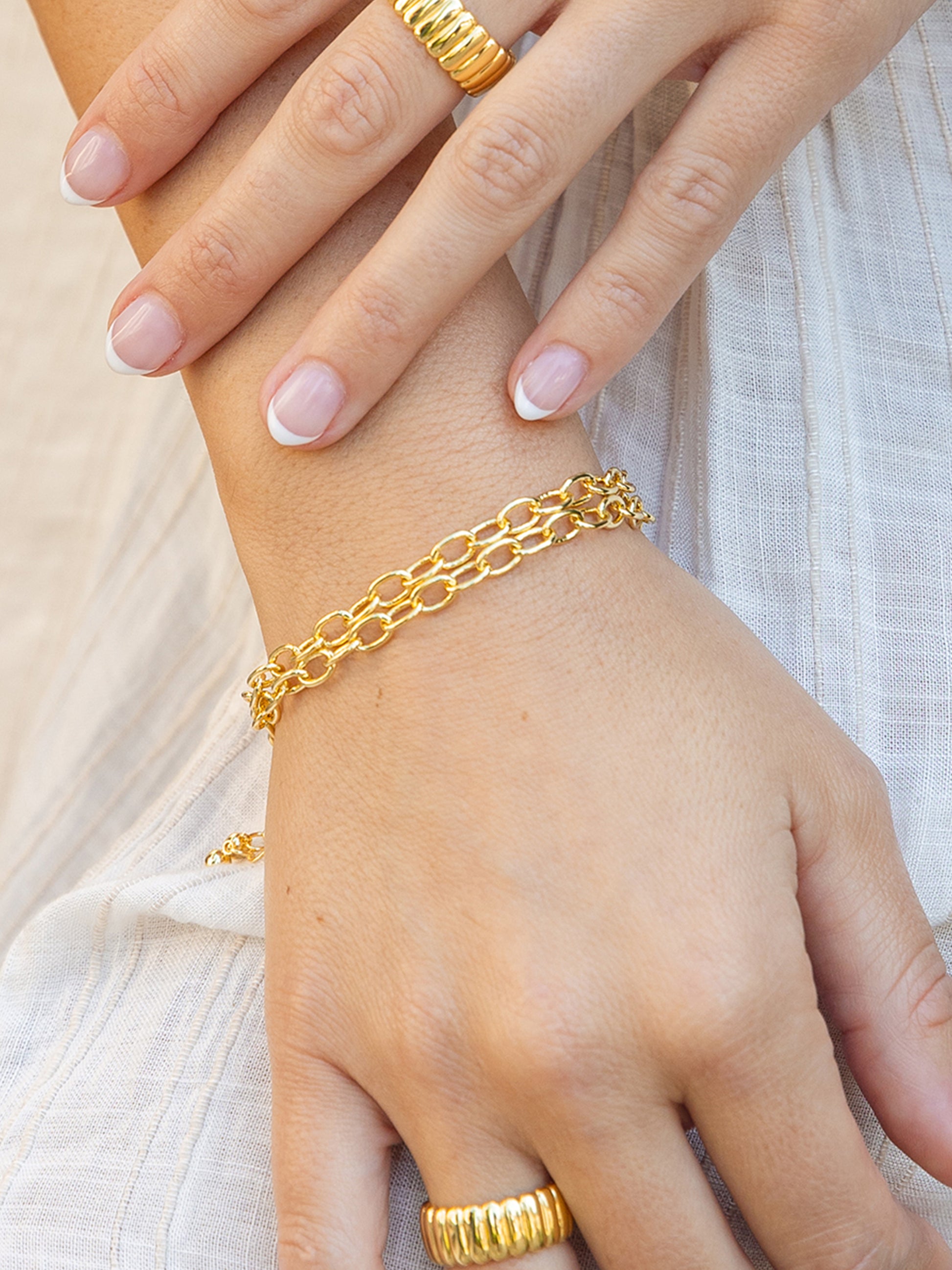 Standard Cable Chain Bracelet | Gold | Model Image 2 | Uncommon James