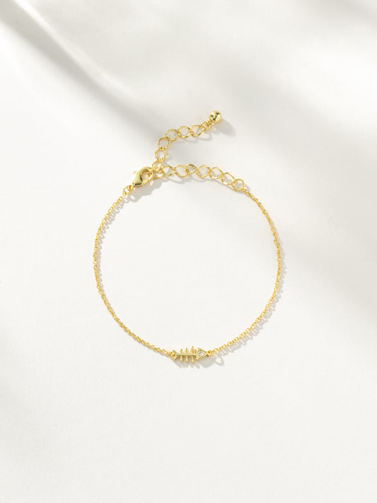 Fish Bone Chain Bracelet | Gold | Product Image | Uncommon James