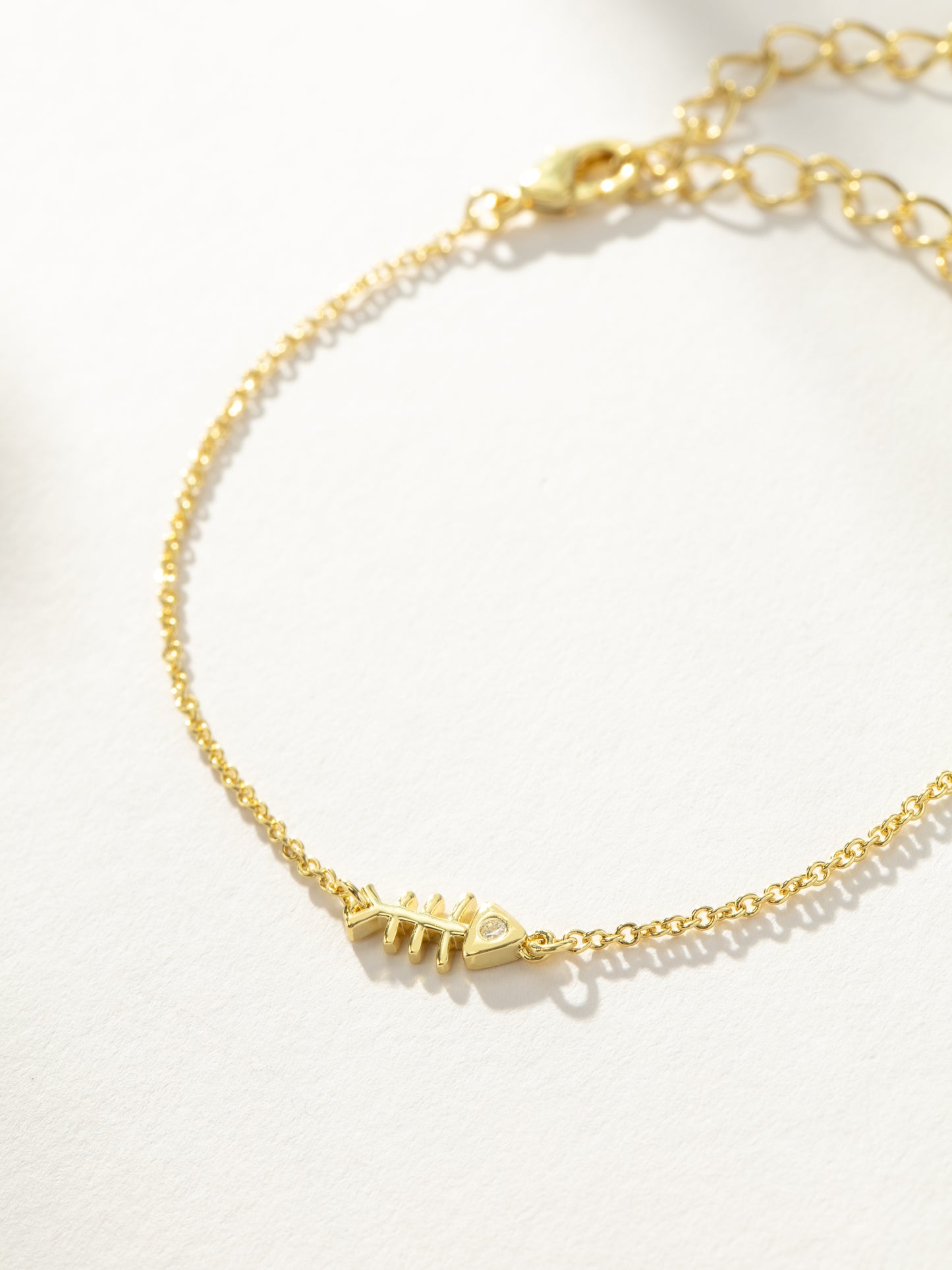 Fish Bone Chain Bracelet | Gold | Product Detail Image | Uncommon James