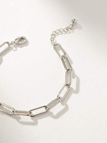 ["Staple Paperclip Chain Bracelet ", " Silver ", " Product Detail Image ", " Uncommon James"]