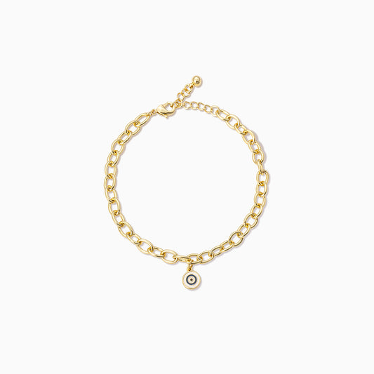 Simple Evil Eye Bracelet | Gold | Product Image | Uncommon James