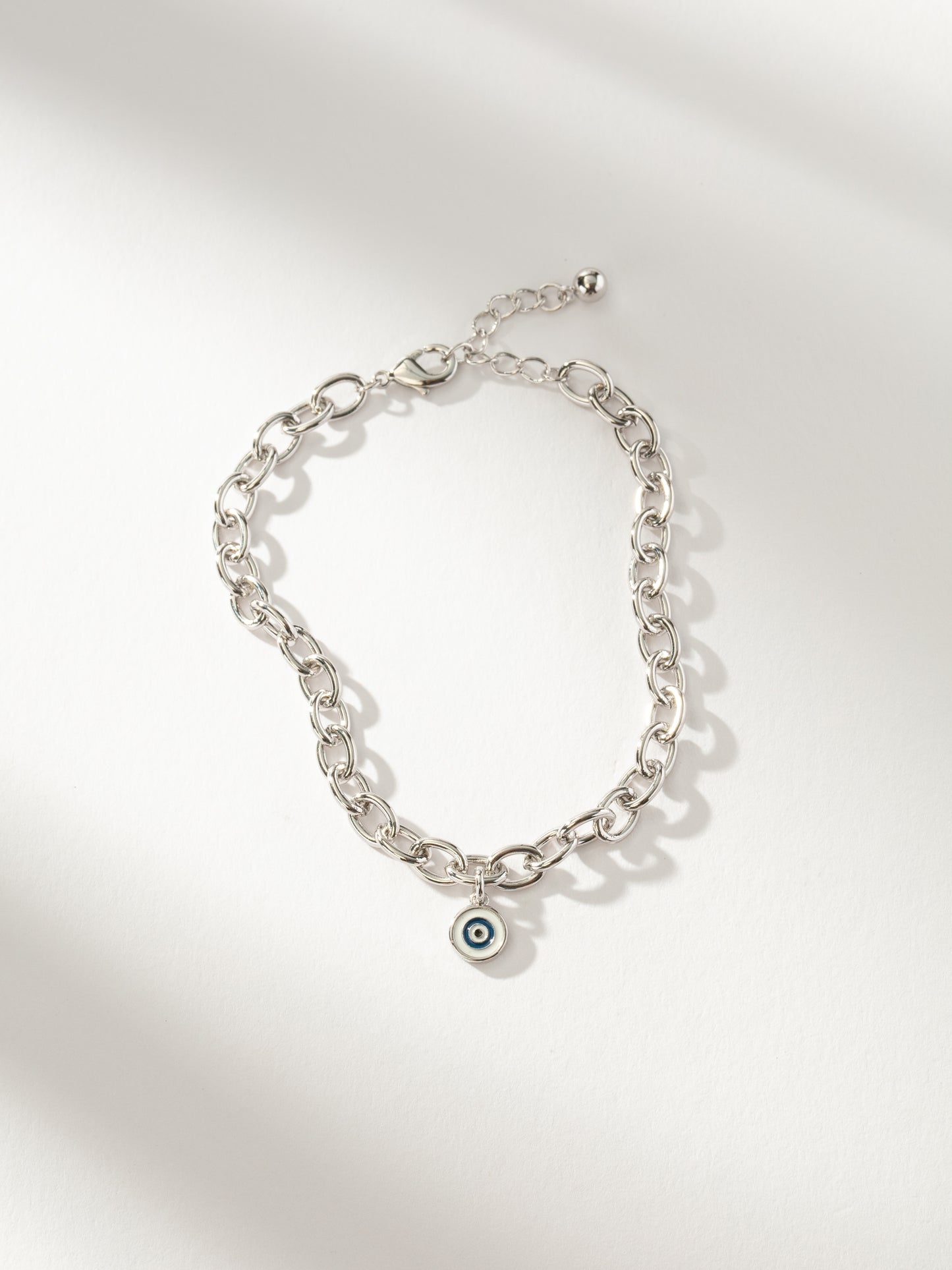 Simple Evil Eye Bracelet | Silver | Product Image | Uncommon James