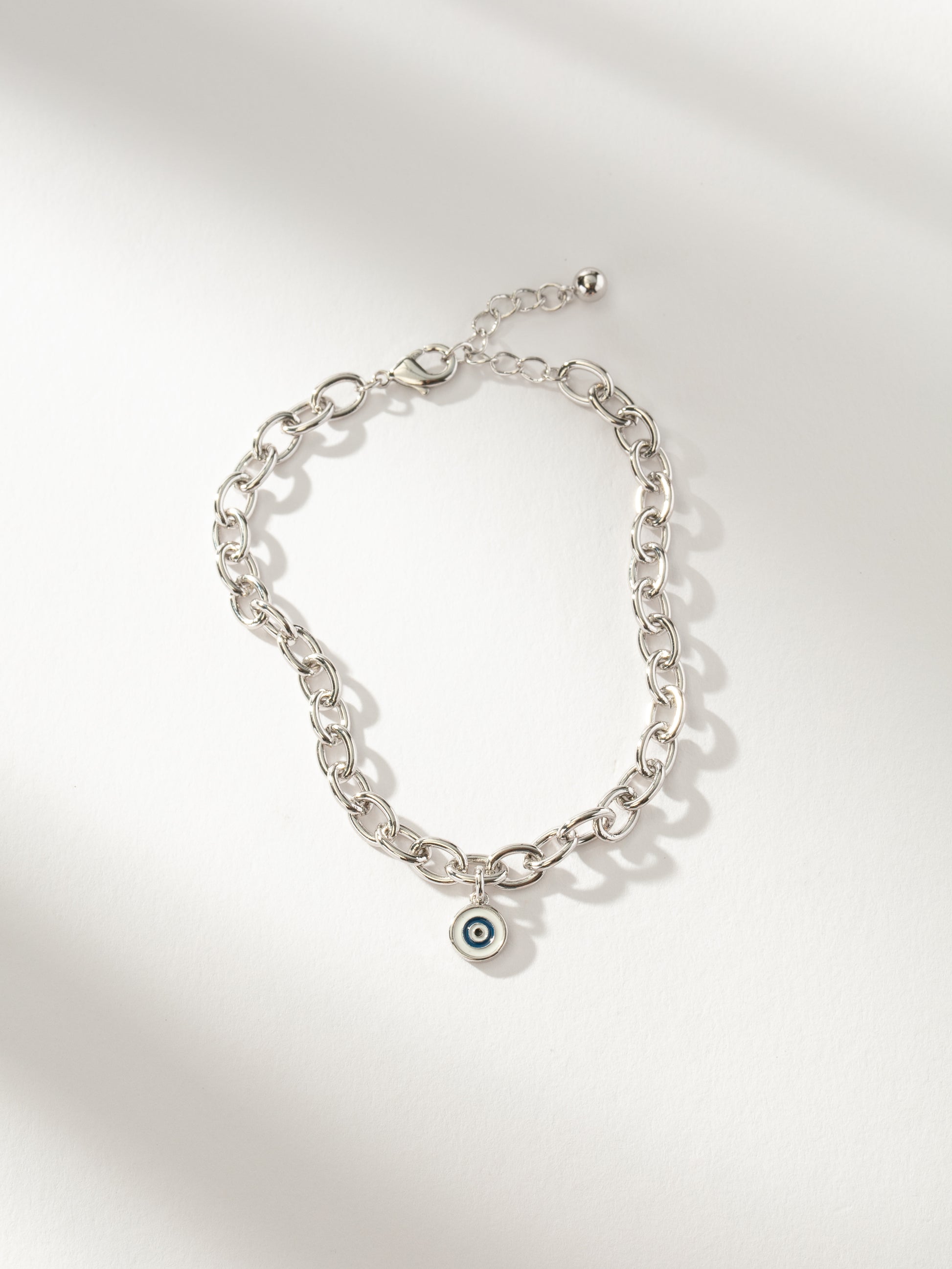 Simple Evil Eye Bracelet | Silver | Product Image | Uncommon James