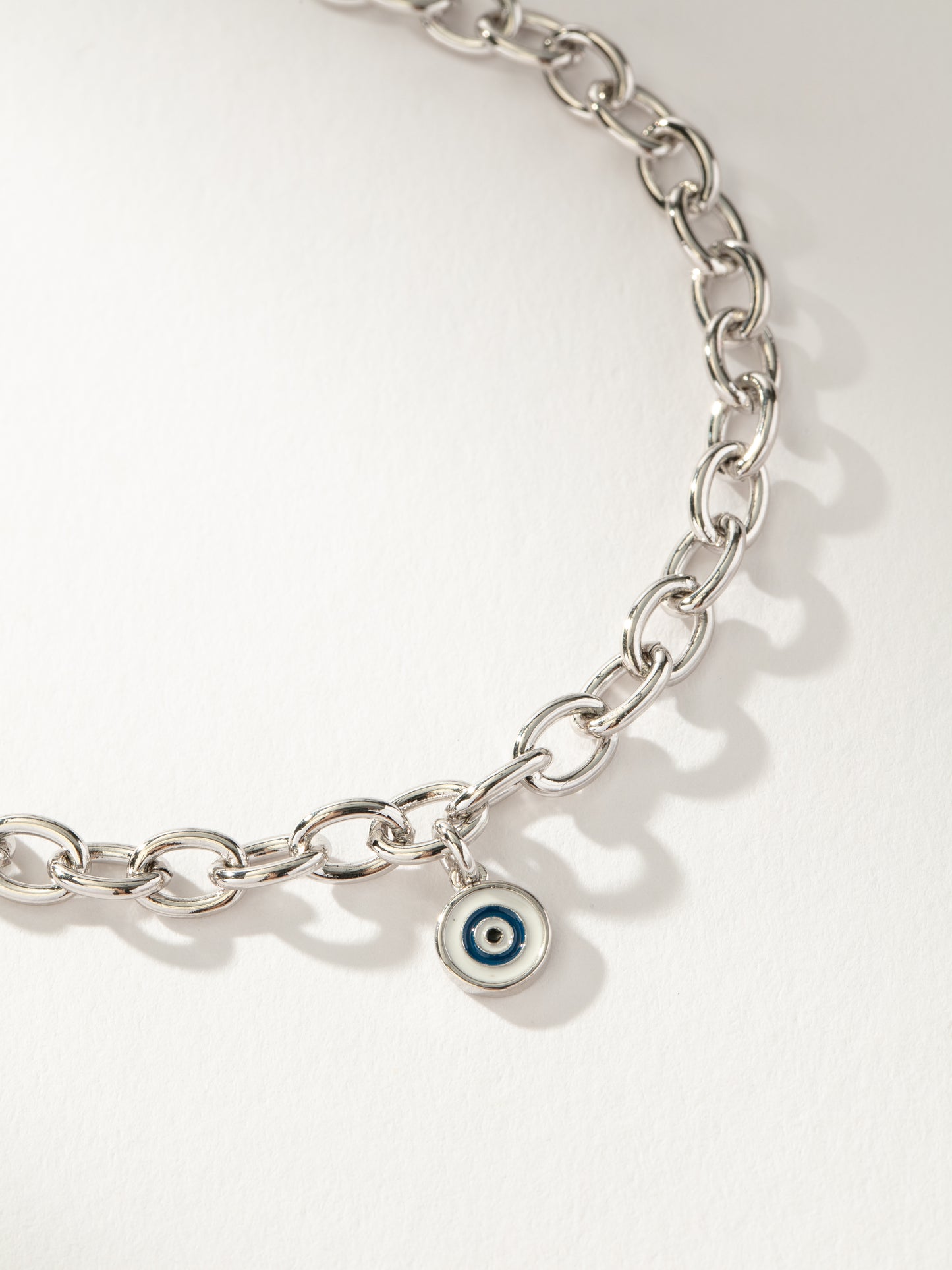 Simple Evil Eye Bracelet | Silver | Product Detail Image | Uncommon James