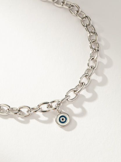 ["Simple Evil Eye Bracelet ", " Silver ", " Product Detail Image ", " Uncommon James"]