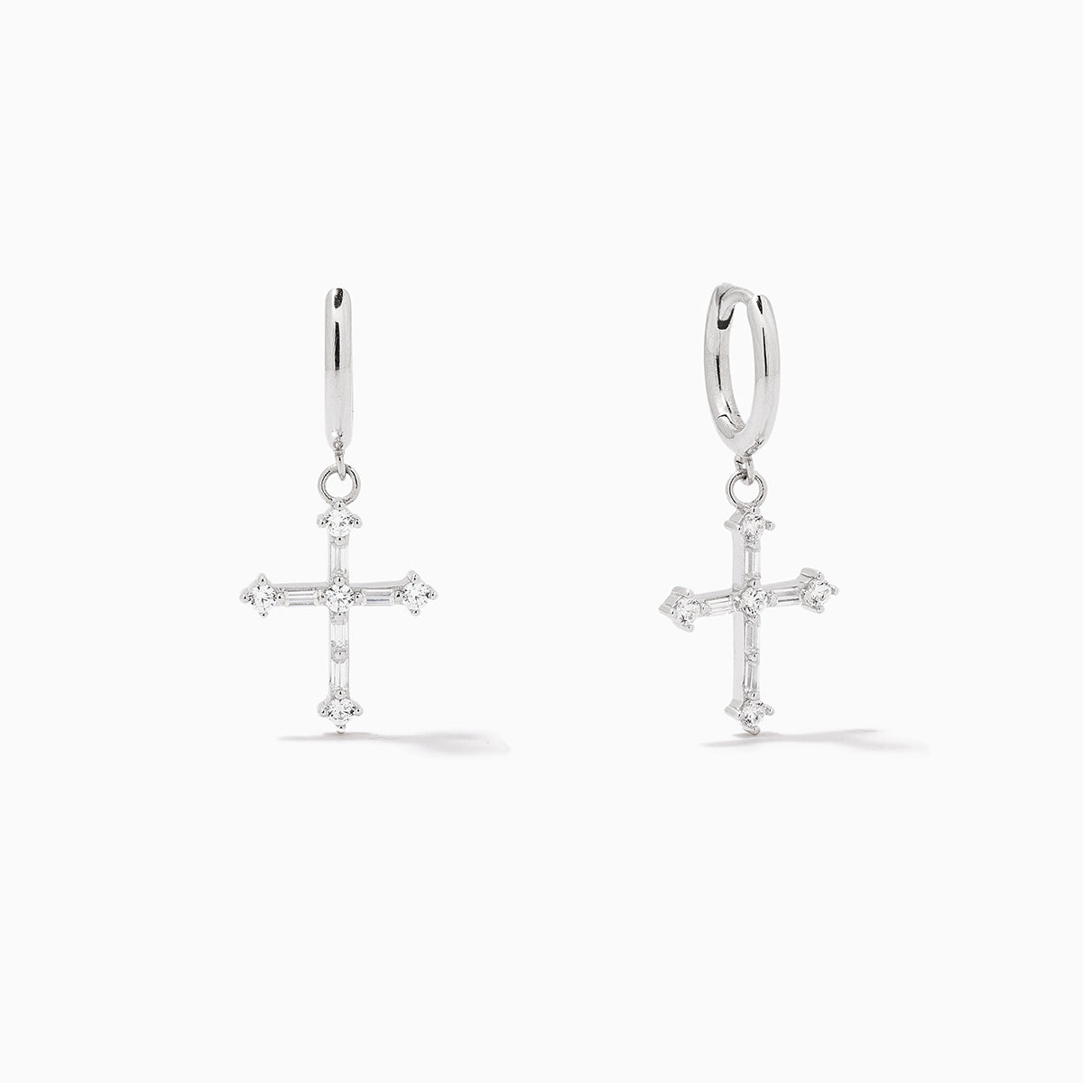 Bold Cross Huggie Earrings | Sterling Silver | Product Image | Uncommon James