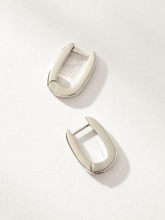 Oval Huggie Earrings | Silver | Product Image | Uncommon James