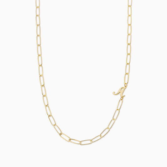 Cursive Initial Necklace | Gold A | Product Image | Uncommon James