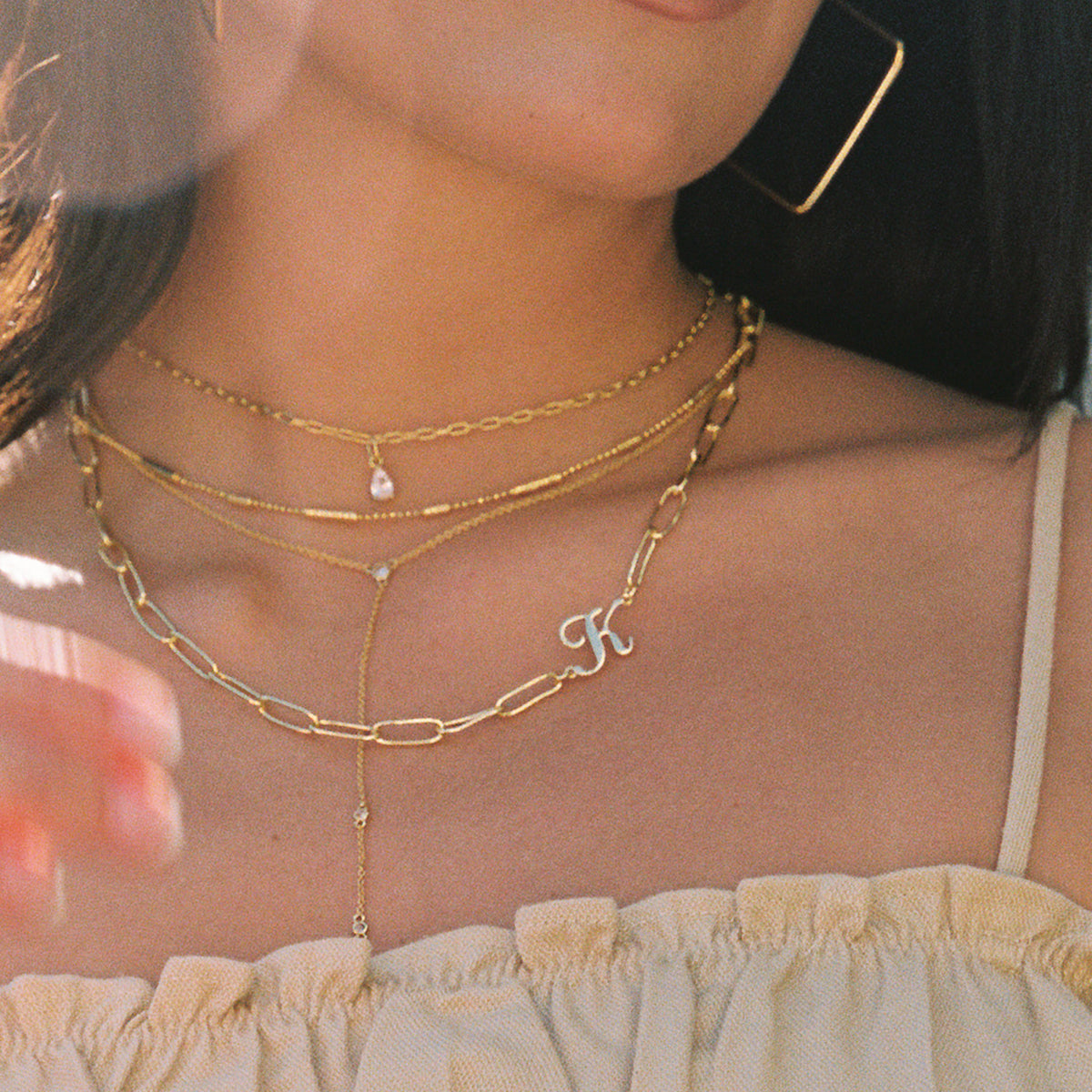 Cursive Initial Necklace | Gold A Gold B Gold C Gold D Gold E Gold F Gold G Gold H Gold I Gold J Gold K Gold L Gold M Gold N Gold O Gold P Gold Q Gold R Gold S Gold T Gold U Gold V Gold W Gold X Gold Y Gold Z | Model Image | Uncommon James