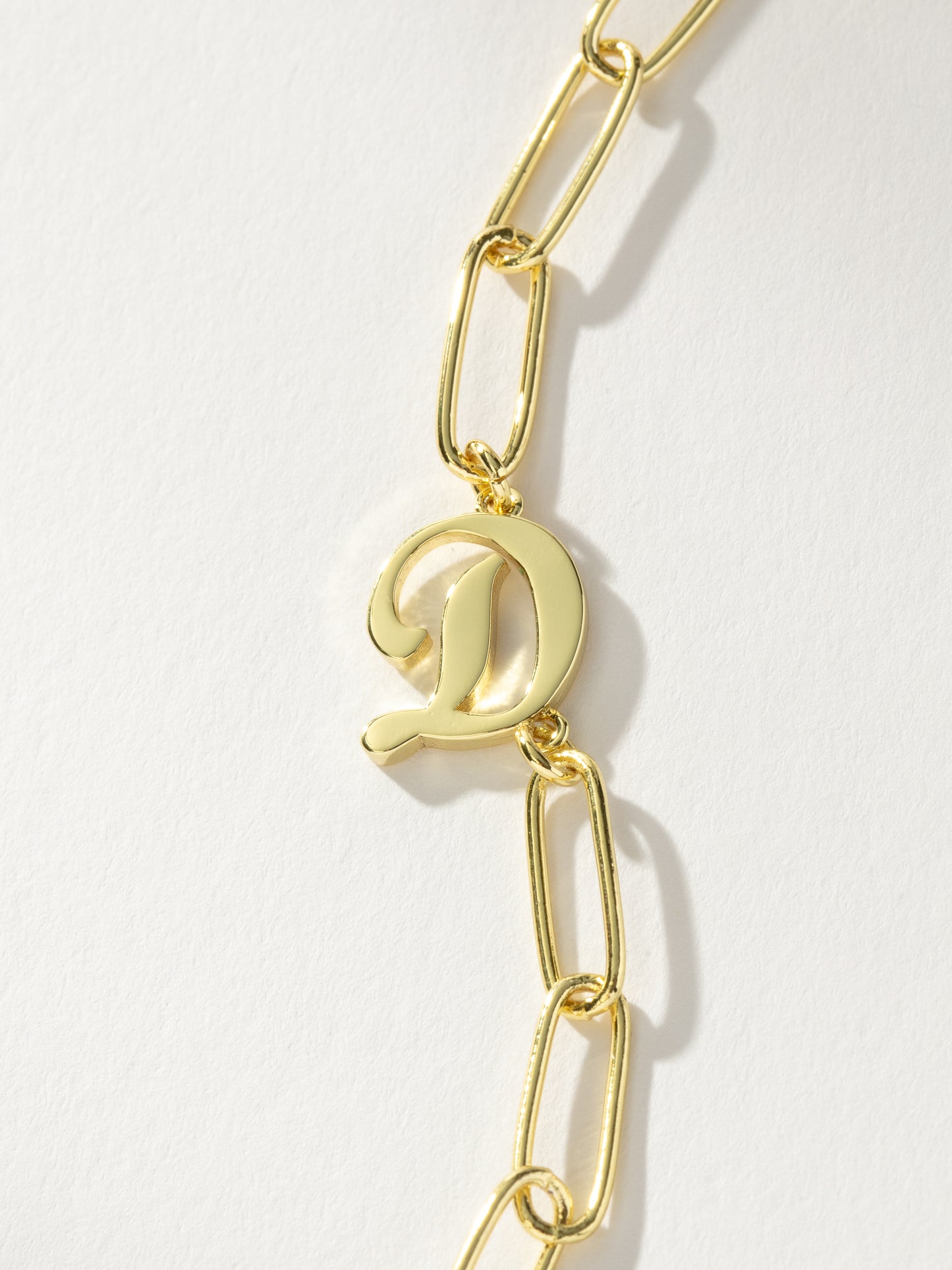 Cursive Initial Necklace | Gold D | Product Detail Image | Uncommon James