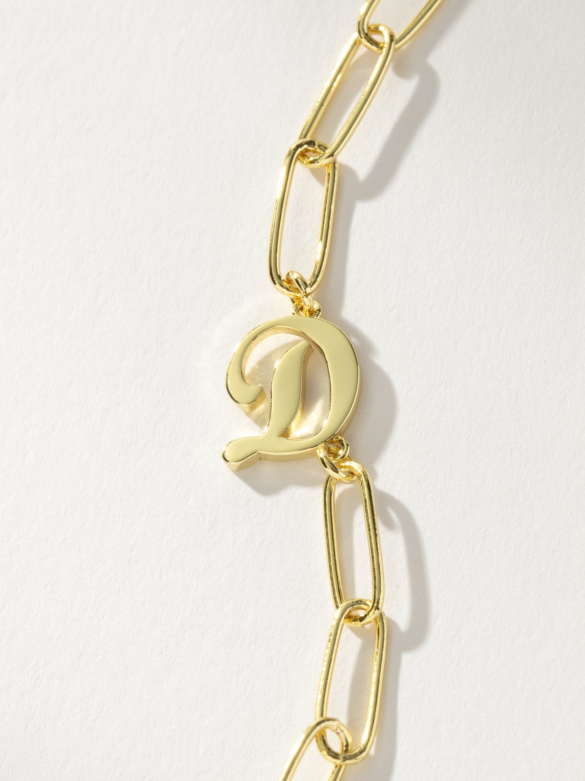 Cursive Initial Necklace | Gold D | Product Detail Image | Uncommon James