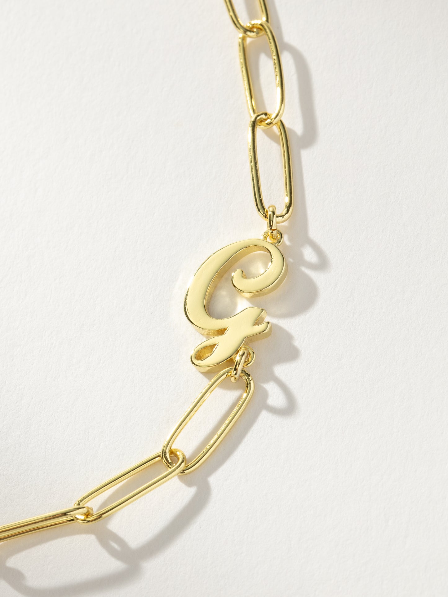 Cursive Initial Necklace | Gold G | Product Detail Image | Uncommon James