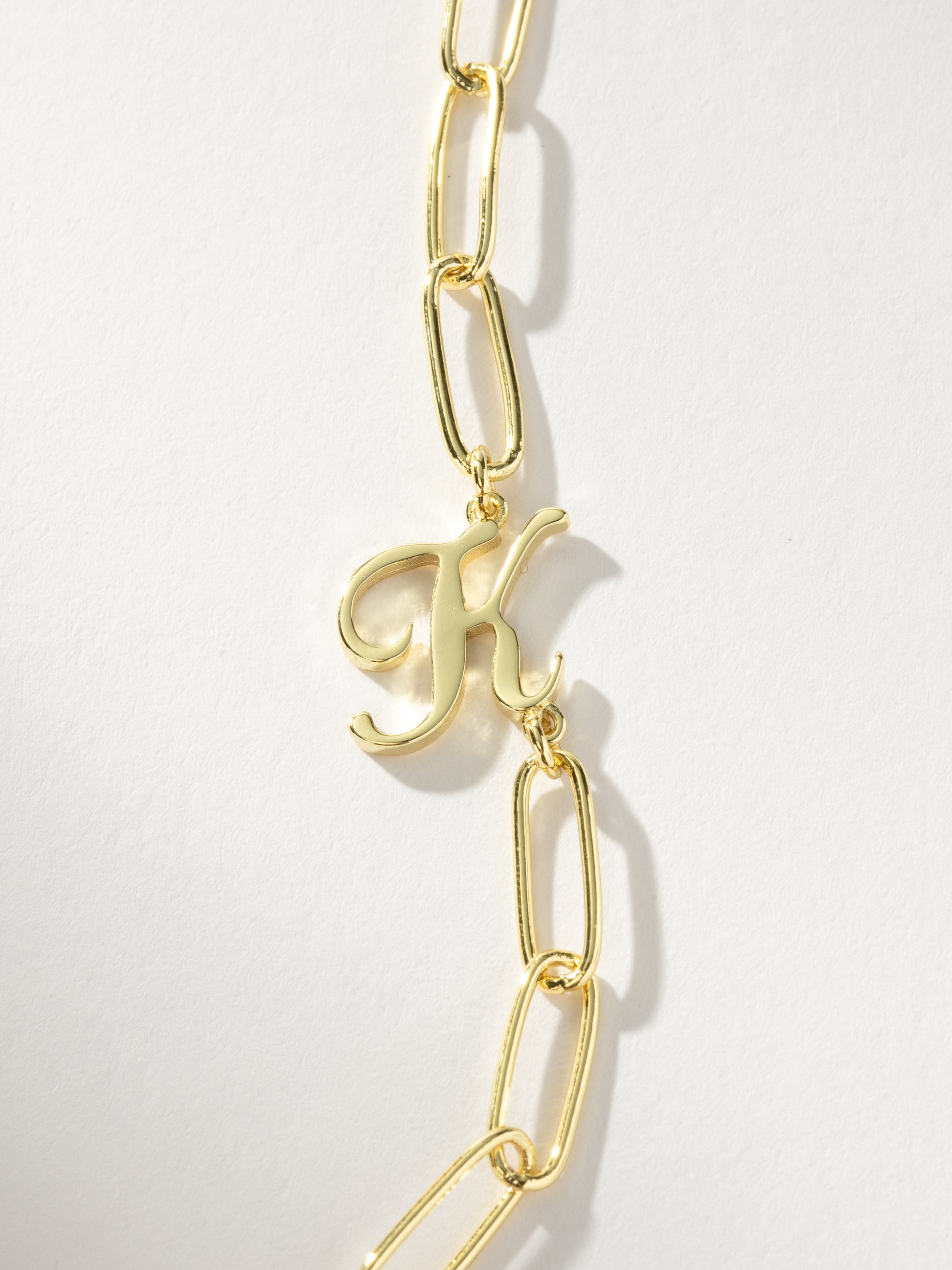 Cursive Initial Necklace | Gold K | Product Detail Image | Uncommon James