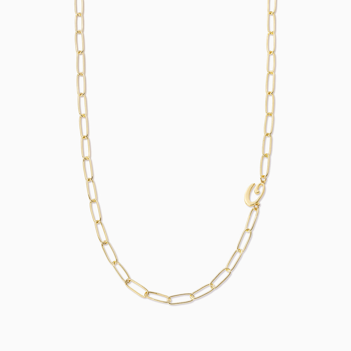Cursive Initial Necklace | Gold O | Product Image | Uncommon James