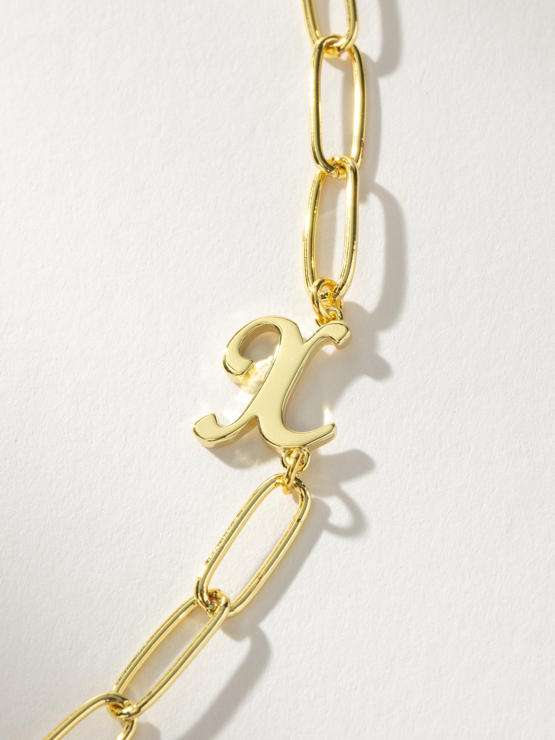 Cursive Initial Necklace | Gold X | Product Detail Image | Uncommon James