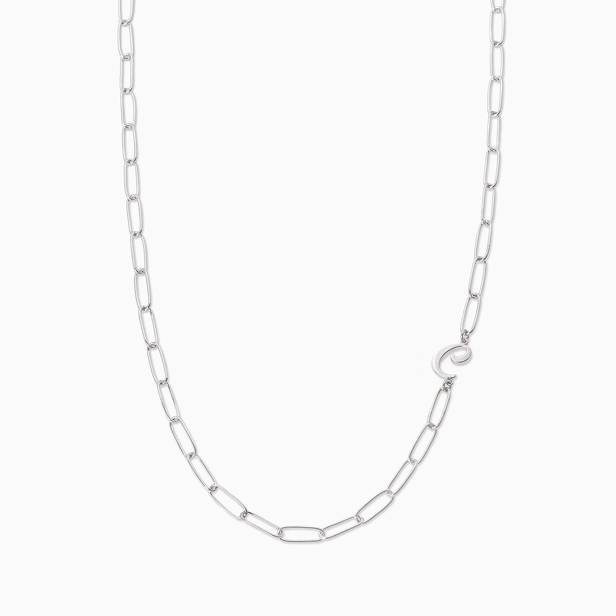 Cursive Initial Necklace | Silver C | Product Image | Uncommon James