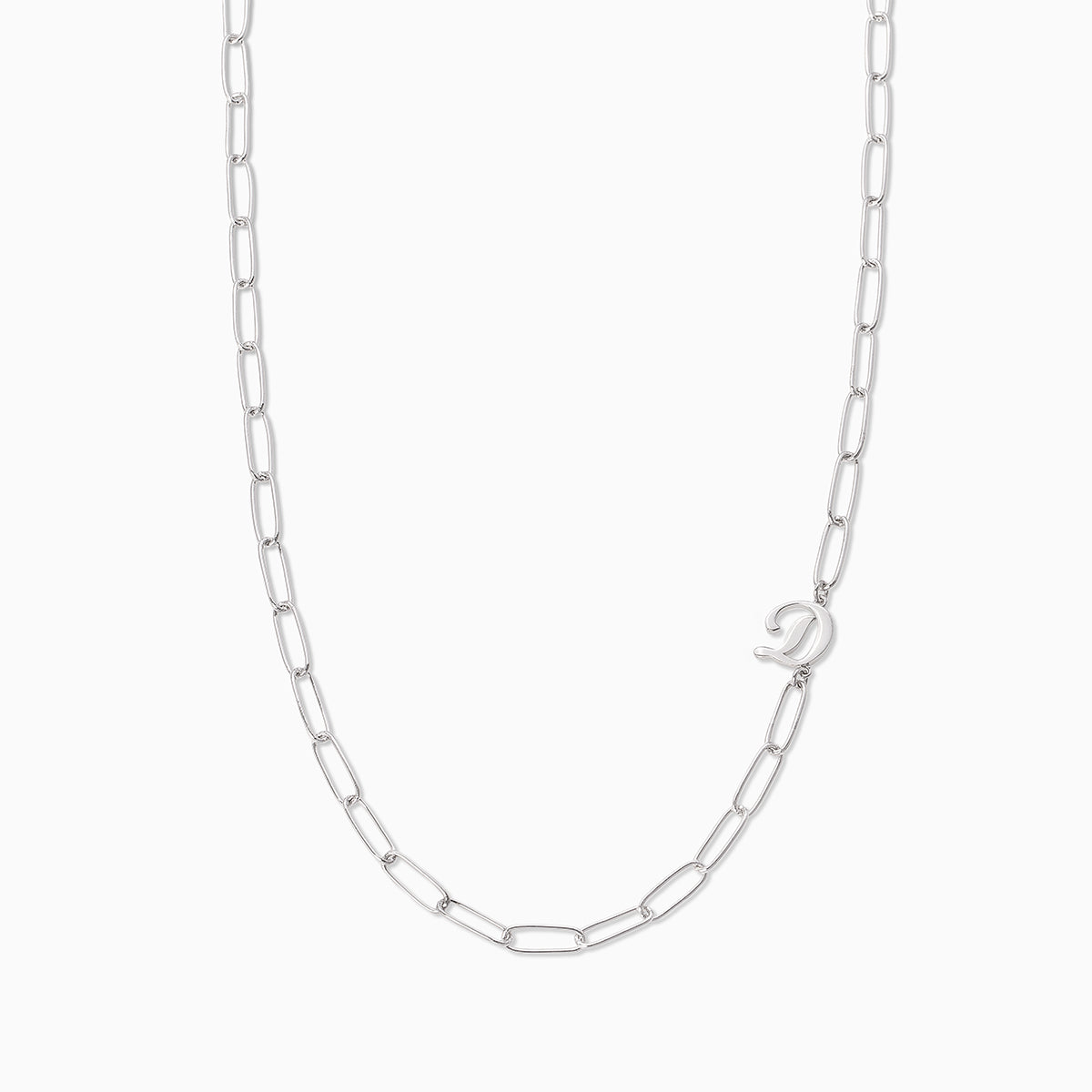 Cursive Initial Necklace | Silver D | Product Image | Uncommon James