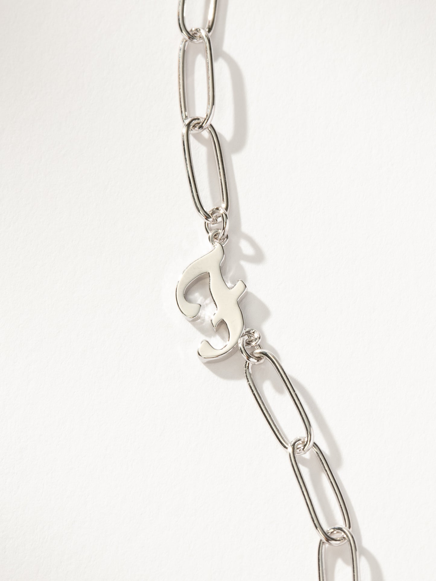 Cursive Initial Necklace | Silver F | Product Detail Image | Uncommon James