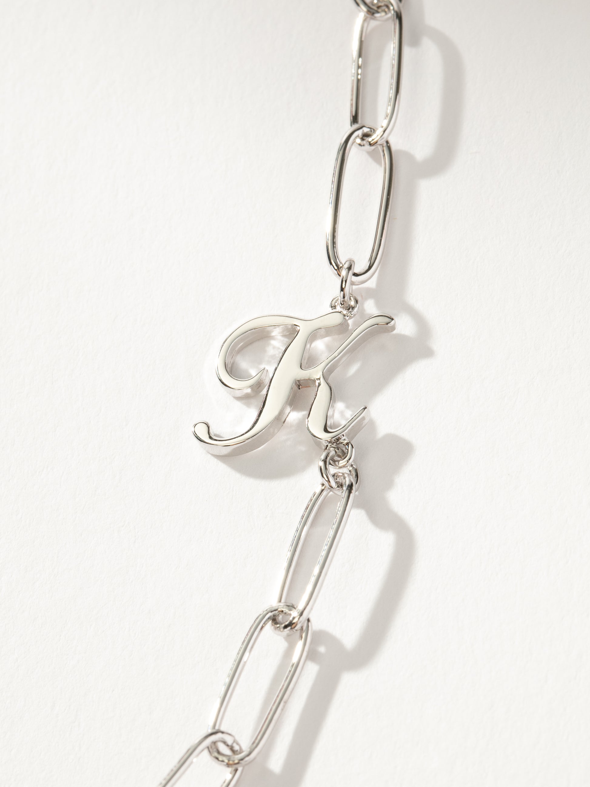 Cursive Initial Necklace | Silver K | Product Detail Image | Uncommon James