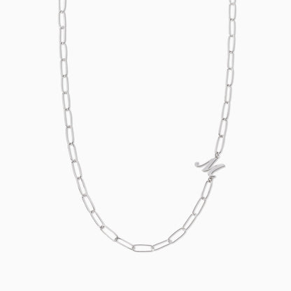 Cursive Initial Necklace | Silver M | Product Image | Uncommon James