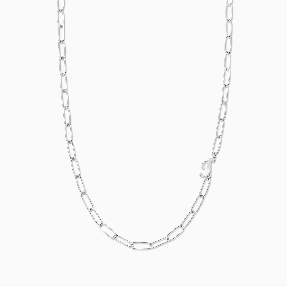 Cursive Initial Necklace | Silver T | Product Image | Uncommon James