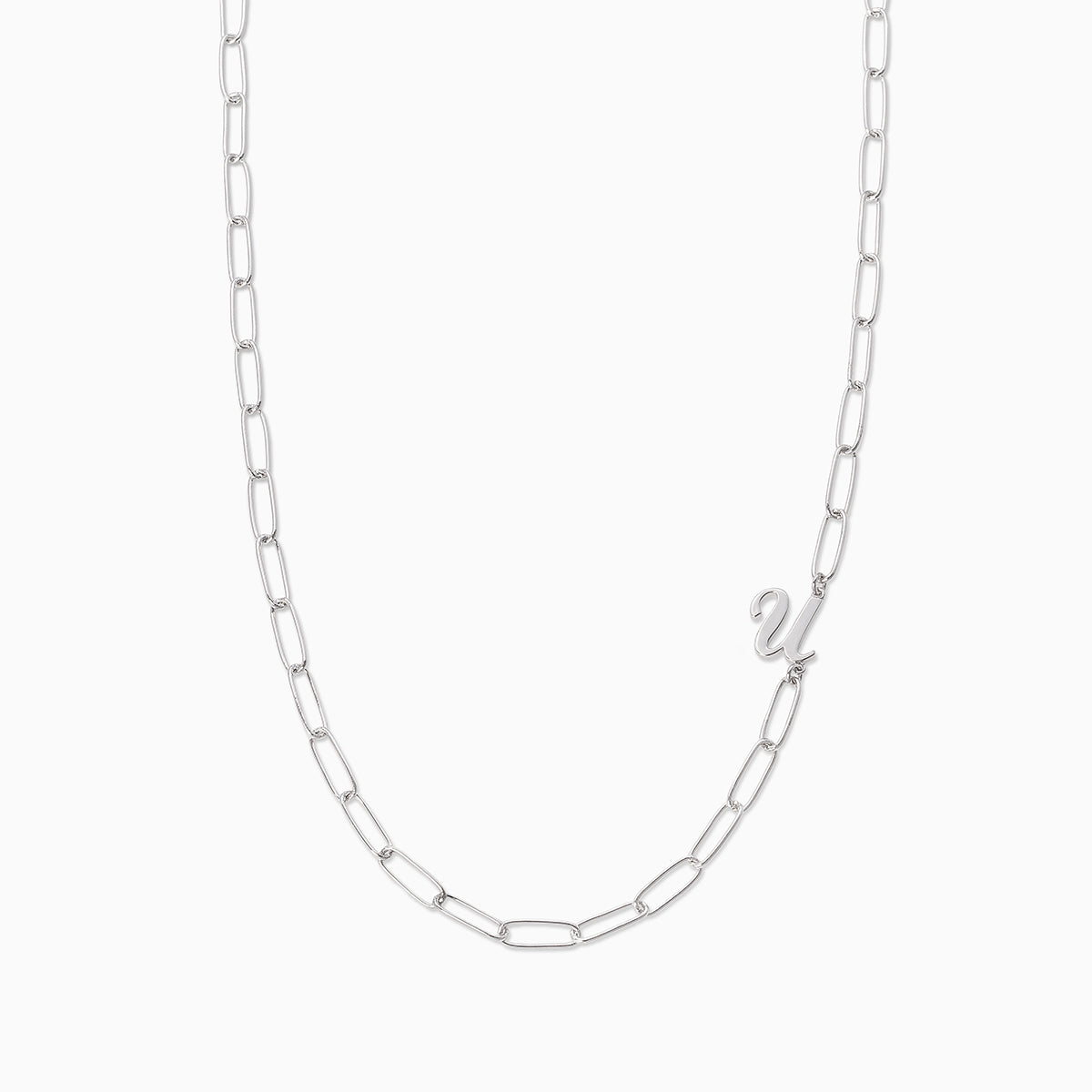Cursive Initial Necklace | Silver U | Product Image | Uncommon James