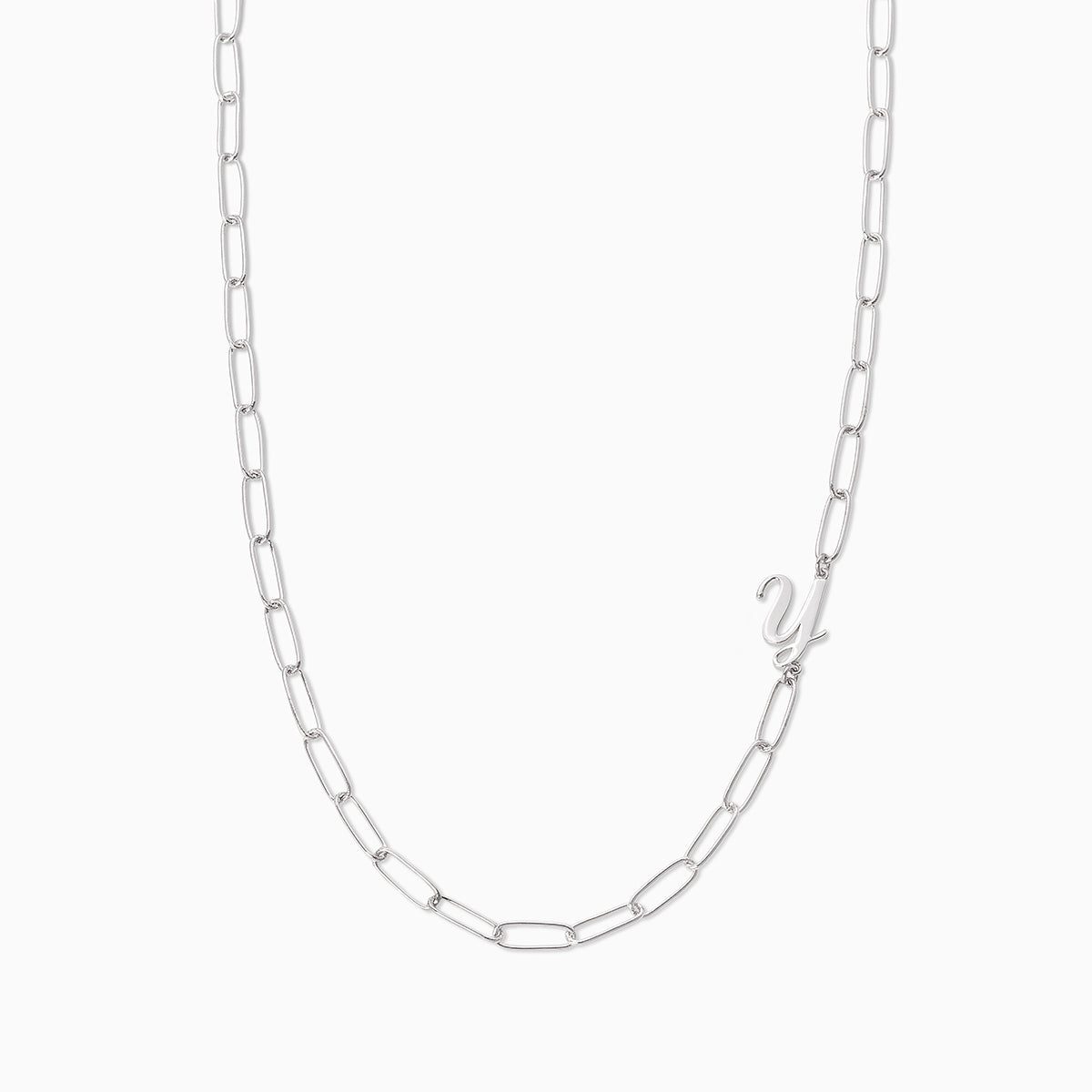 Cursive Initial Necklace | Silver Y | Product Image | Uncommon James