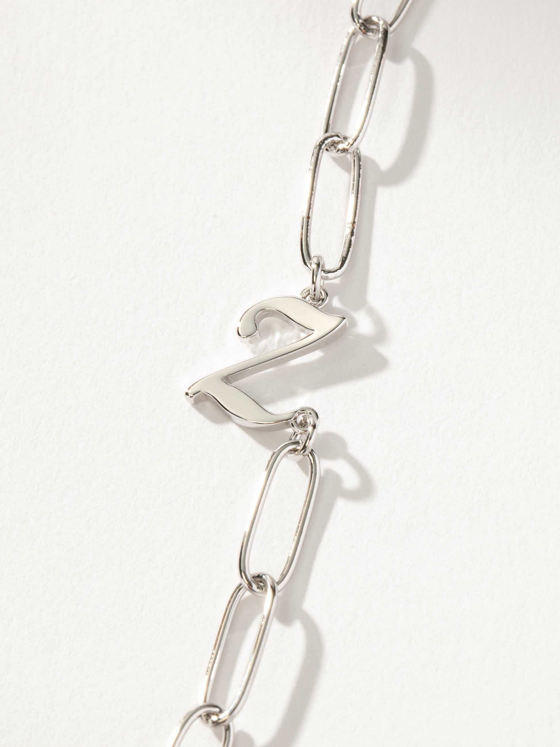 Cursive Initial Necklace | Silver Z | Product Detail Image | Uncommon James