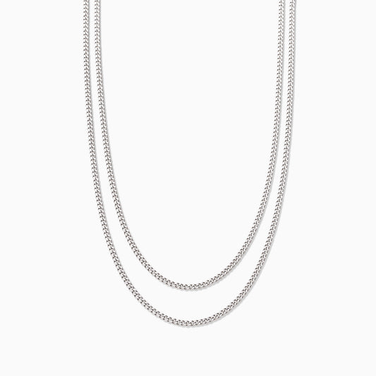 Double Curb Chain Necklace | Sterling Silver | Product Image | Uncommon James