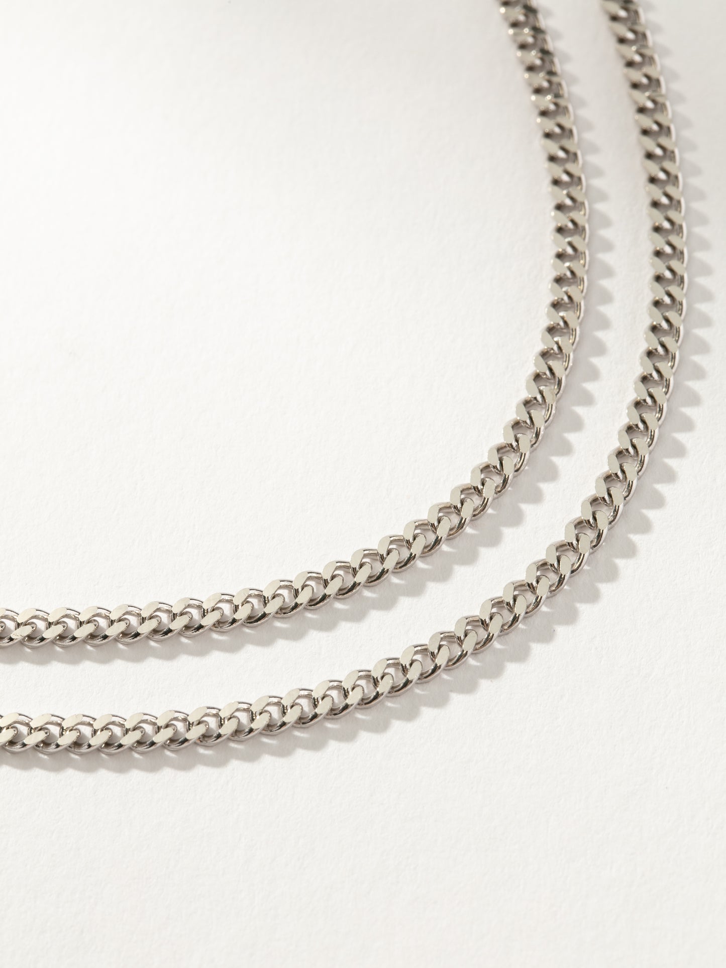 Double Curb Chain Necklace | Sterling Silver | Product Detail Image | Uncommon James