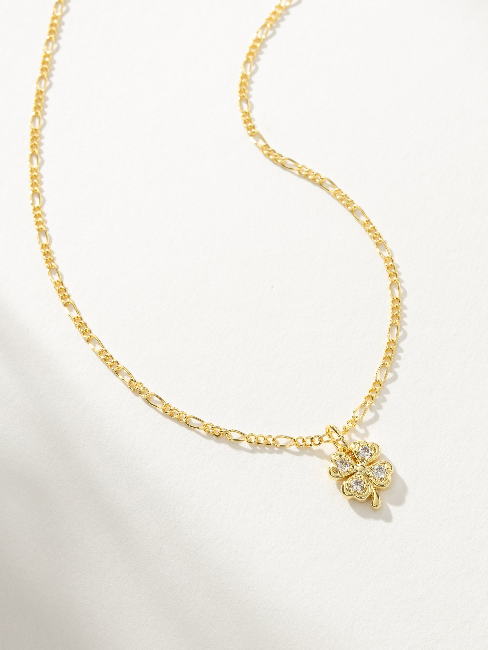 Infinite U Double Four-Leaf Clover Pendant Necklace - 925 Sterling Silver With CZ, Rose Gold
