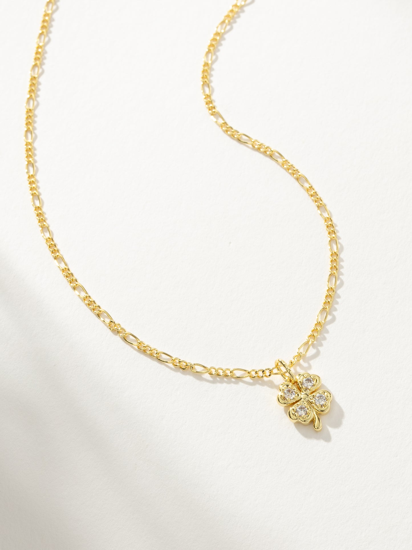 Four Leaf Clover Necklace | Gold | Product Detail Image | Uncommon James