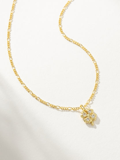 ["Four Leaf Clover Necklace ", " Gold ", " Product Detail Image ", " Uncommon James"]