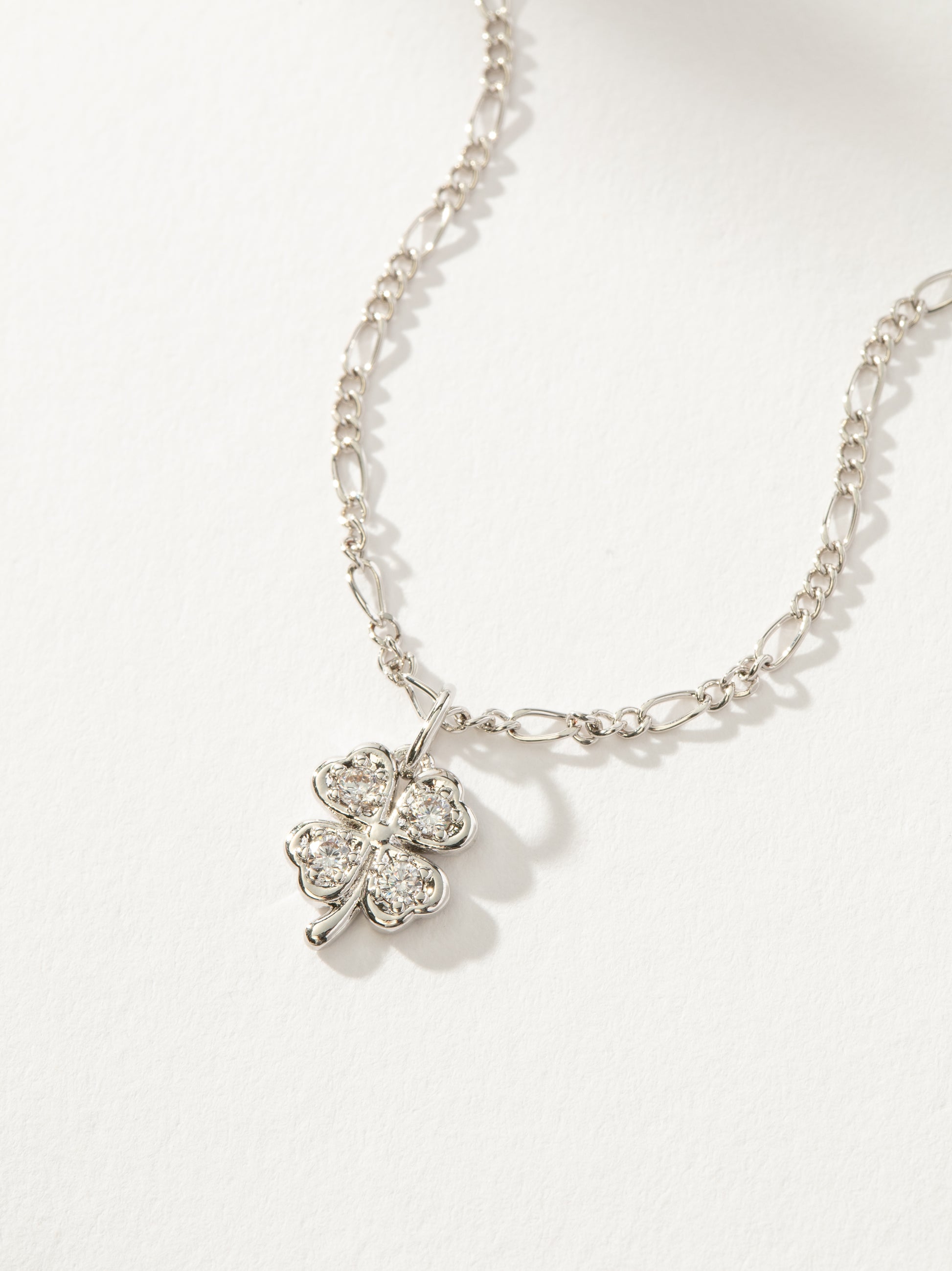 Four Leaf Clover Necklace | Silver | Product Detail Image | Uncommon James