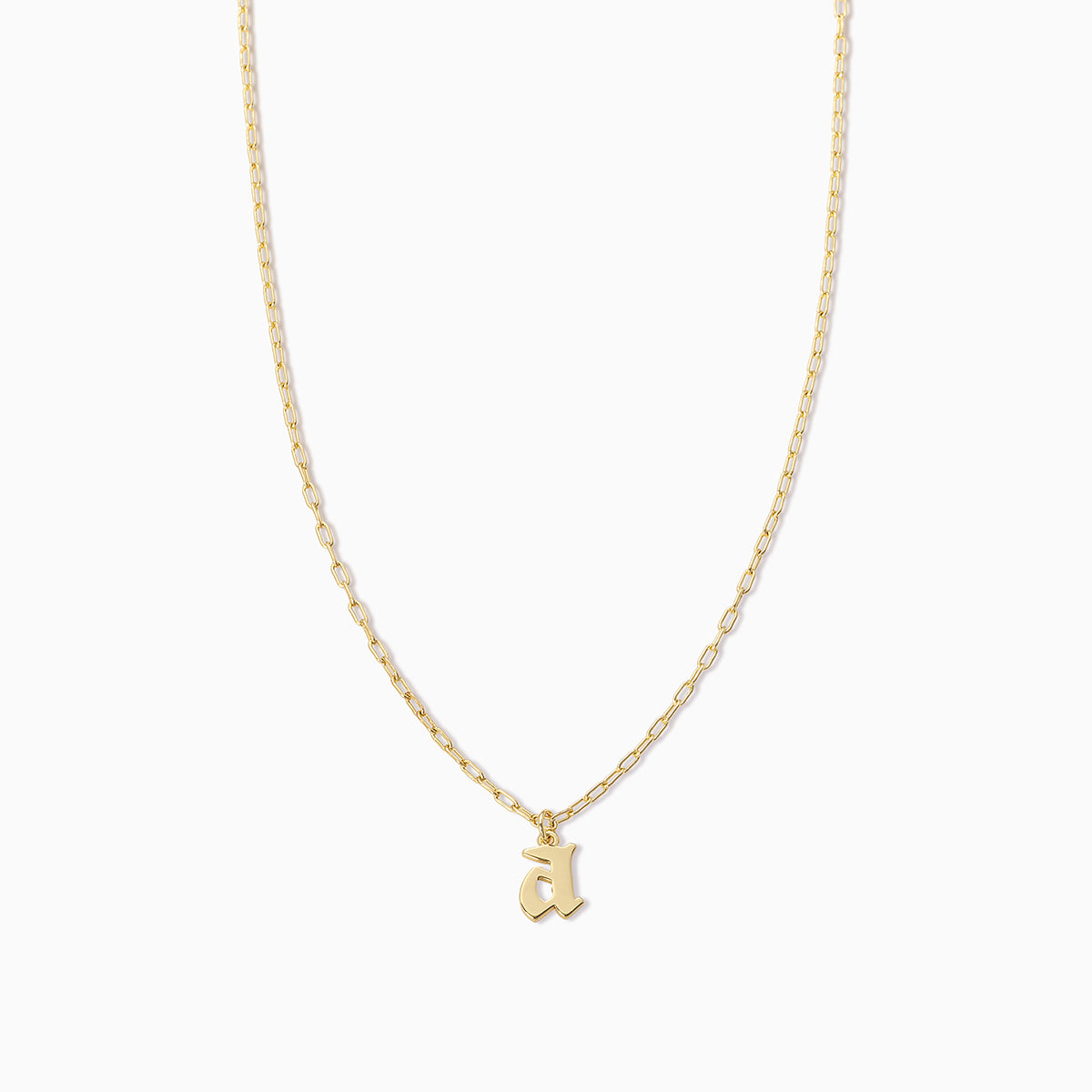 Gothic Initial Pendant Necklace | Gold A | Product Image | Uncommon James