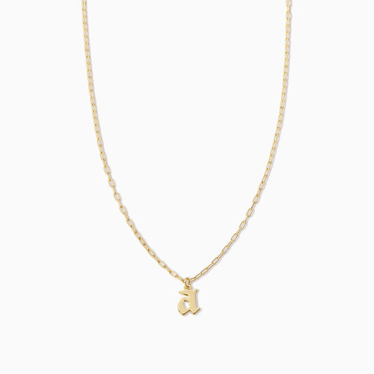 Gothic Initial Pendant Necklace | Gold A | Product Image | Uncommon James